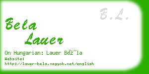 bela lauer business card